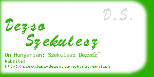 dezso szekulesz business card